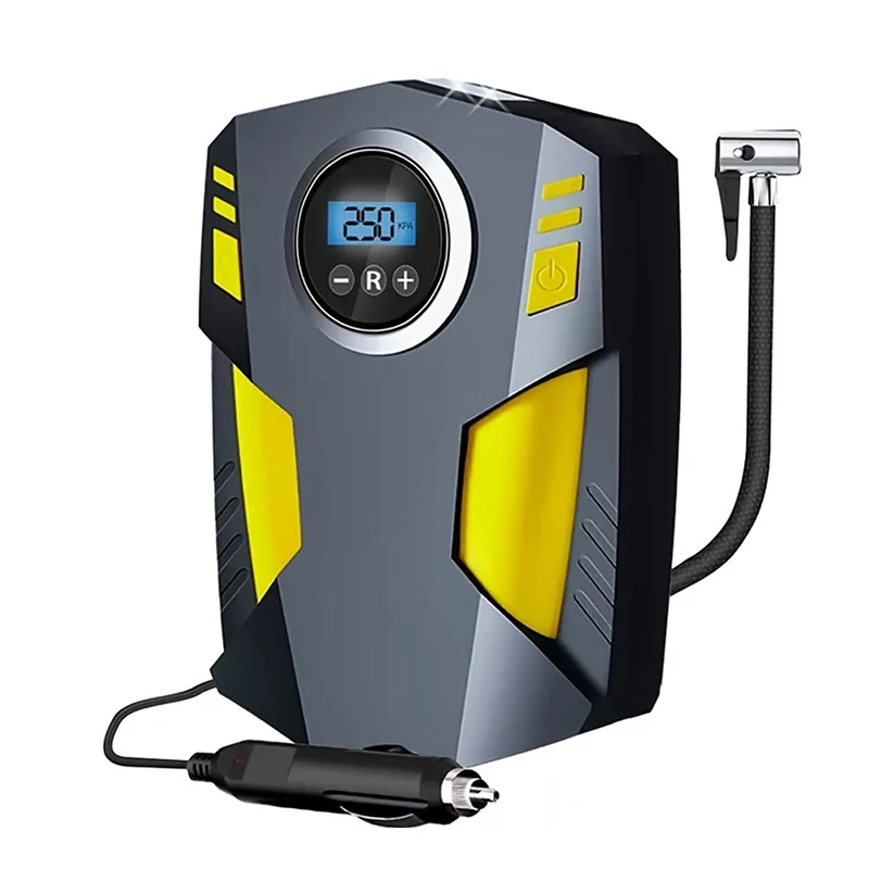 Image of Portable 12V Digital Tire Inflator with LCD Display – Car Air Compressor for Cars, Motorcycles, Bicycles, and More