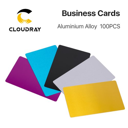 Imagen de Lote de 100 Tarjetas de Nombre Comercial en Aleación de Aluminio Multicolor para Marcado Láser – Material de Prueba Ideal para Máquinas de Grabado