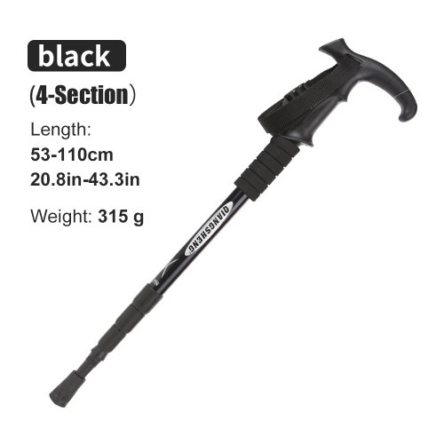 Afbeelding van Outdoor Opvouwbare Trekkings Pole 4-delige Draagbare Wandelen Telescopische Stok Lichtgewicht Camping Klimmen Trekkingstok