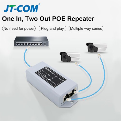 Image de Extenseur PoE 1 à 2 Ports 100Mbps - Jusqu'à 100m