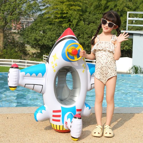 Image of Inflatable Baby Swim Ring in Aircraft Shape – Safe and Fun Swimming Float for Toddlers and Kids
