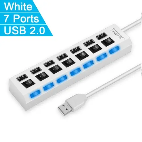 7 ports blanc