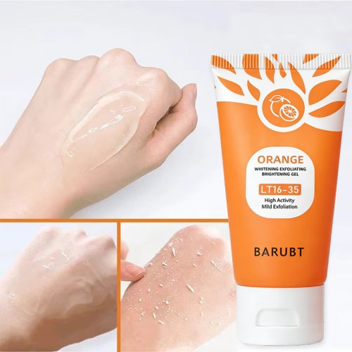 Immagine di Gel Esfoliante Naturale Arancione per Viso e Corpo – Rimozione Delicata della Pelle Morta con Estratti di Frutta