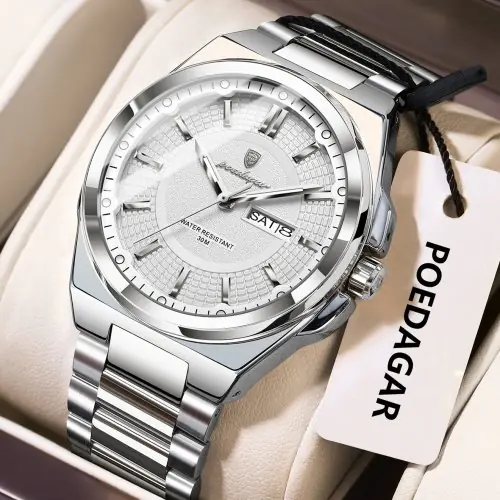 Image de Montre Homme Classique Lumineuse en Acier Inoxydable
