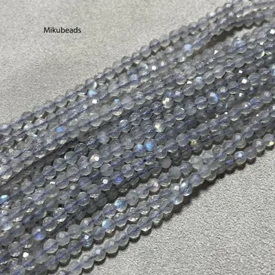 Image de Perles Labradorite 3mm - Brillantes & Facettées pour Bijoux