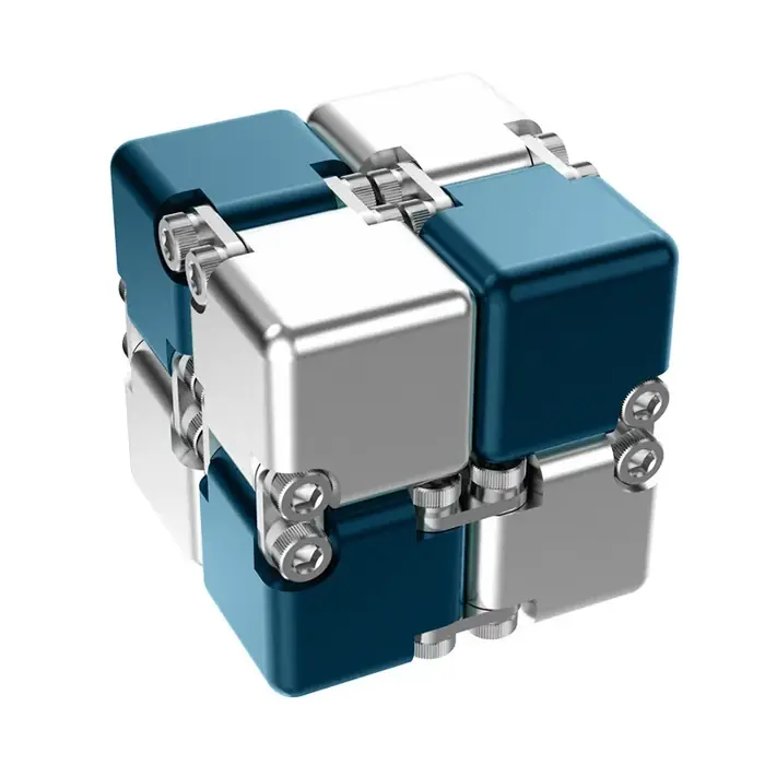 Image de Cube Magique Infini Métal - Jouet Anti-Stress Intelligent
