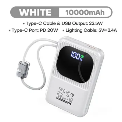 Image de PowerBank Ultra Mince 10000mAh - Charge Rapide & Câble Intégré