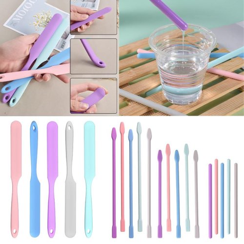 Immagine di Spazzola in Silicone per Mescolare Resina Epossidica – Cucchiaio Pratico e Facile da Pulire per Creazioni Artigianali di Gioielli Fai da Te