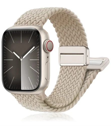 Zdjęcie Pleciony pasek do Apple Watch Strap 44mm 40mm 45mm 46mm 49mm 41mm 38 Magnetyczna nylonowa bransoletka iWatch series se 7 6 8 9 10 Ultra 2