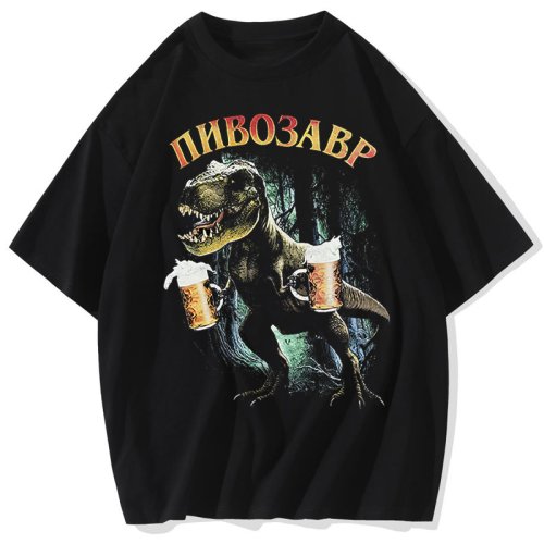 Immagine di T-shirt da uomo con stampa Pivosaurus Tshirt casual Top unisex Tee Harajuku Streetwear Hip Hop T-shirt maschili Abbigliamento