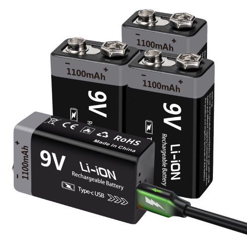 Afbeelding van Oplaadbare 9V Li-Ion Batterij met USB-C - 1100mAh voor RC & Speelgoed