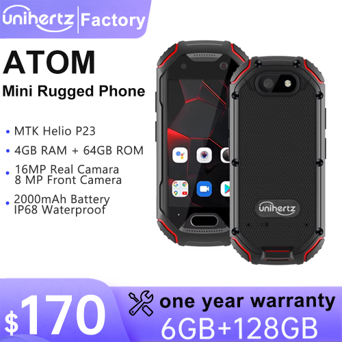 Imagen de Unihertz Atom: Smartphone Compacto y Resistente con 4 GB de RAM, 64 GB de Almacenamiento, Cámara de 16 MP y Batería de 2000 mAh