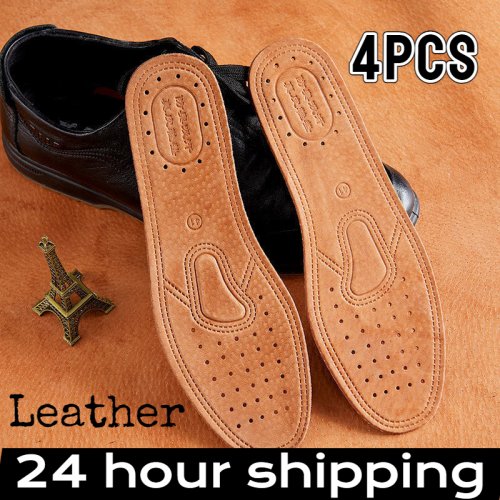 Zdjęcie 4/2 szt. Skórzana wkładka ze skóry bydlęcej do butów męskich wygodny dezodorant wkładki ortopedyczne płaskostopie lekkie skórzane mieszkania podeszwa buta