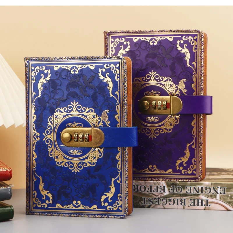 Bild von Sicheres Notizbuch mit Zahlenschloss – Retro Design A5