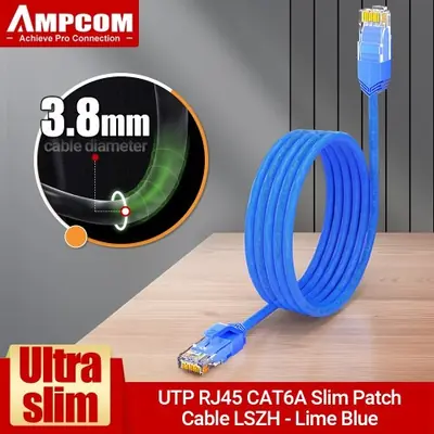 Image de Câble Réseau Cat6A Ultra Fin - Vitesse Extrême & Design Compact
