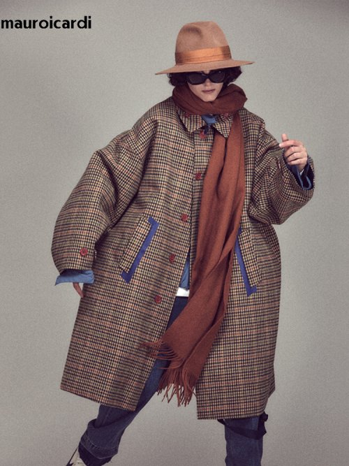 Imagen de Abrigo de Lana Reversible para Hombre con Estampado de Pata de Gallo Colorido, Diseño de Lujo, Talla Grande, Ideal para Otoño e Invierno