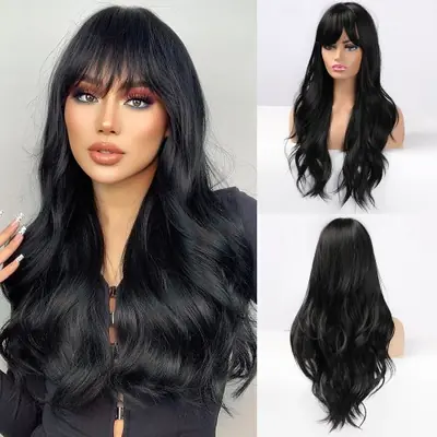 Image de Perruque Synthétique Longue & Lisse Ombré Brun-Blond
