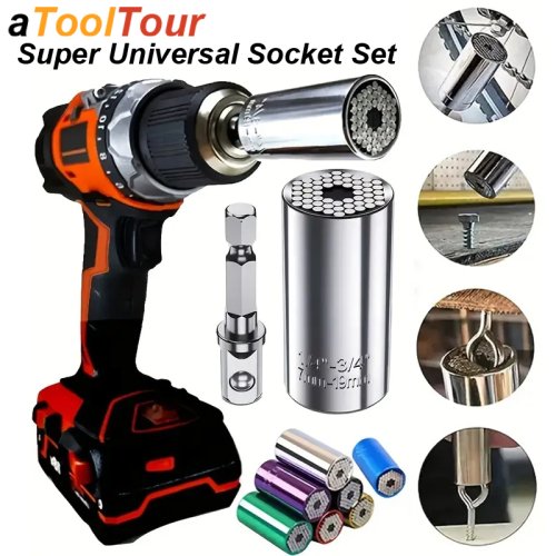 Afbeelding van Universele dopsleutel Torque Head Set Ratel Super Sleeve Gadget Boormachine Adapter Magic Grip Spanner Key Multifunctioneel