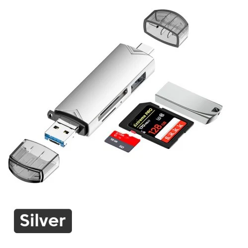 6 in1 kaart zilver