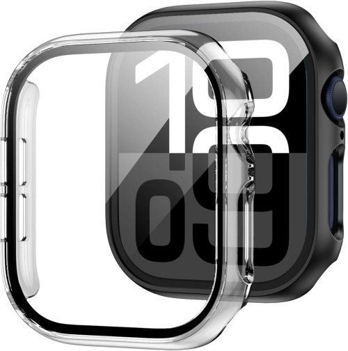 Imagen de Protector de Pantalla de Vidrio Templado para Apple Watch 46mm, 44mm, 40mm, 45mm, 41mm, 42mm y 38mm - Compatible con Series 10, 9, 8, 7, 6, 5, 3 y SE - Accesorio de Protección para Reloj Inteligente