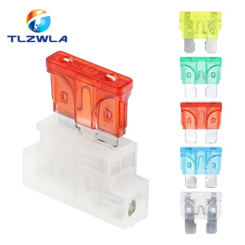 Image of 5-Piece Universal Automotive Standard Blade Fuse Holder for Car, Boat, Truck – ATC/ATO Type with 1A to 40A Fuses Included