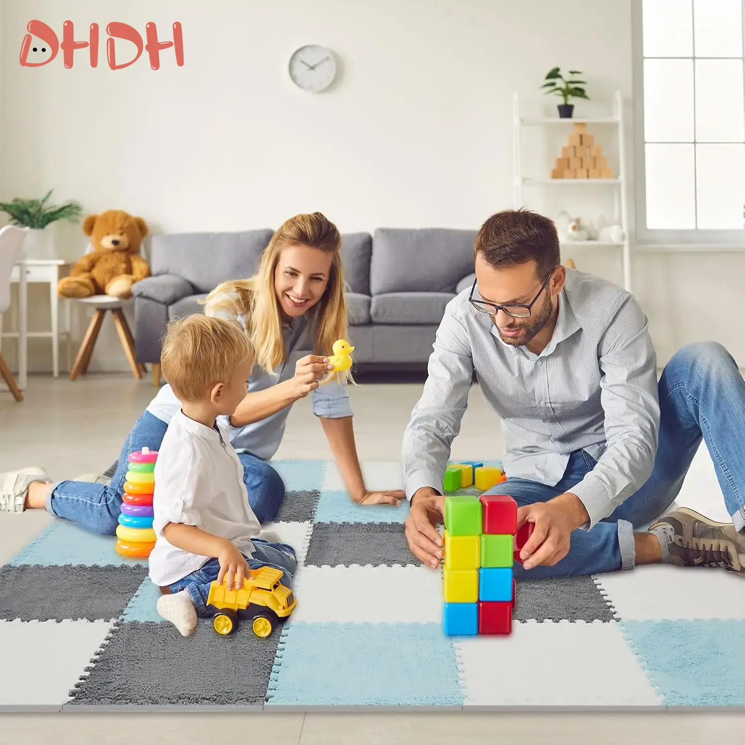 Image of Puzzles Carpet Soft Plush Mat Baby Play Mat Baby Toys in Children's Room Keep Warm Anti-slip Home Decor Rugs 30*30*1CM