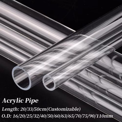 Image de Tube Acrylique Transparent 20-50cm pour Aquarium & Hydroponie