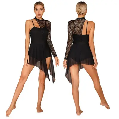 Image de Justaucorps de Danse Élégant avec Dentelle Transparente