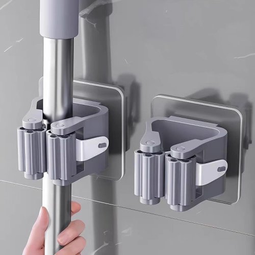 Afbeelding van Zelfklevende Mop- & Bezemhouder voor Wandmontage