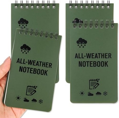 Bild von Wasserdichtes Notizbuch mit Taktischer Tasche – Liniertes Spiral-Notizbuch, Mini-Notizblock für Outdoor, Büro, Schule und College