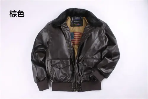 Image de Veste Hiver Vintage Cuir A2 Homme avec Fourrure Amovible