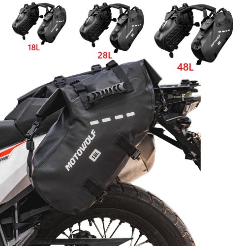 Image de Sacs de Selle Imperméables 48L + 18L pour Moto