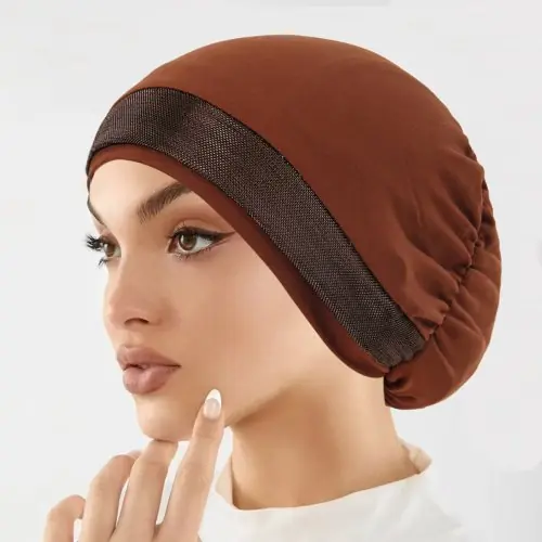Image de Hijab Doux et Élastique pour Femmes - Couvre-Tête de Nuit Confortable