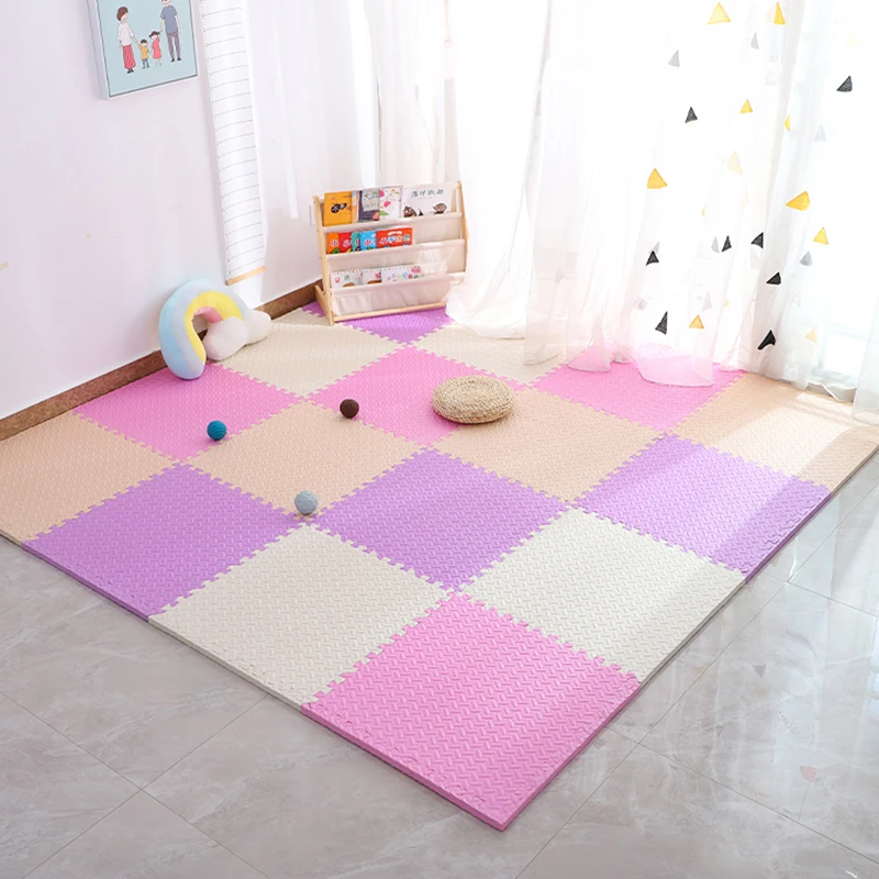 Zdjęcie Gruby dywan puzzle z pianki EVA – mata do zabawy dla niemowląt i dzieci, 8 elementów, idealna do pokoju dziecięcego i zajęć sensorycznych