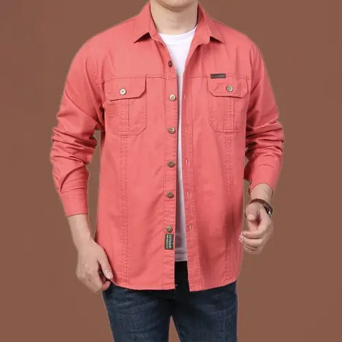 Image de Chemise Cargo Homme 100% Coton - Grande Taille 6XL