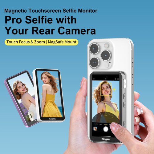 Image of 4-Inch Touch Screen Phone Vlog Monitor with Rear Camera Viewfinder for TikTok, iPhone & Smartphones – Ultra HD Video Transmission for Seamless Selfie Recording