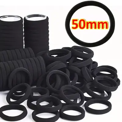 Image de Bandes de cheveux élastiques noires - Bandeau simple pour queue de cheval