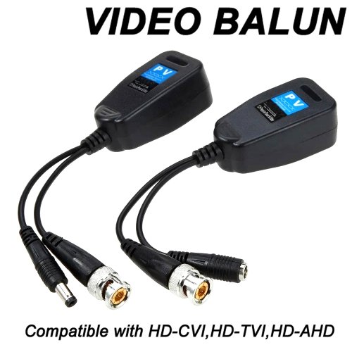 Bild von 1-kanal passiver Balun mit RJ45-Anschluss für CCTV-Videoübertragung – Coax-BNC-Transceiver für HDCVI, HDTVI, AHD und analoge HD-Kameras mit Netzteilanschluss