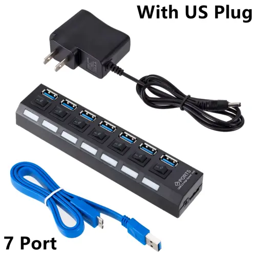 7 ports avec prise US