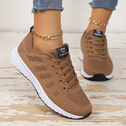 Immagine di Scarpe da Donna Sportive Casual in Mesh Traspirante con Plateau - Stile Moderno e Comfort Massimo