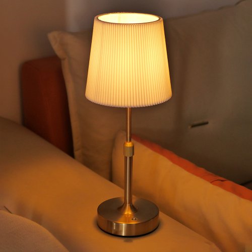 Image de Lampe de Chevet Tactile Rechargeable en Tissu - Éclairage Chaleureux 2700K