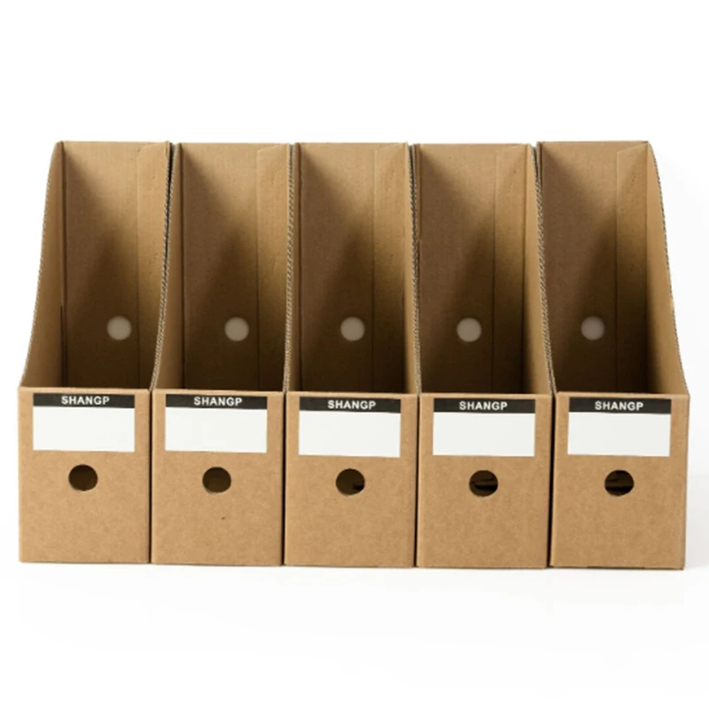 Image de Organiseur de Bureau en Papier Kraft - Tiroir de Rangement pour Fichiers et Magazines
