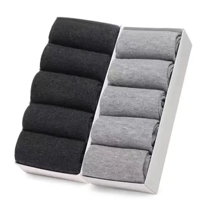 Image de Chaussettes Hommes Coton Uni - 10 Paires Confortables & Antibactériennes