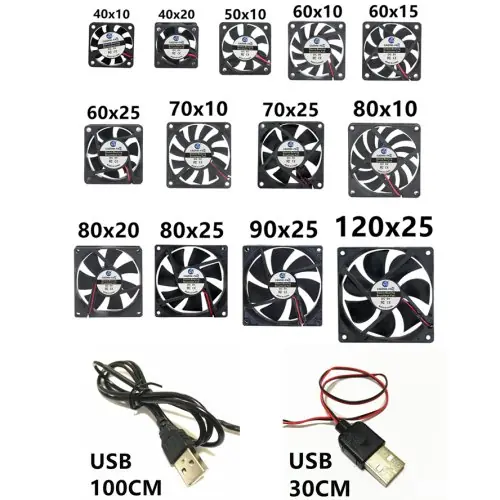 Image de Ventilateur USB Silencieux 40-120mm - Refroidissement Efficace