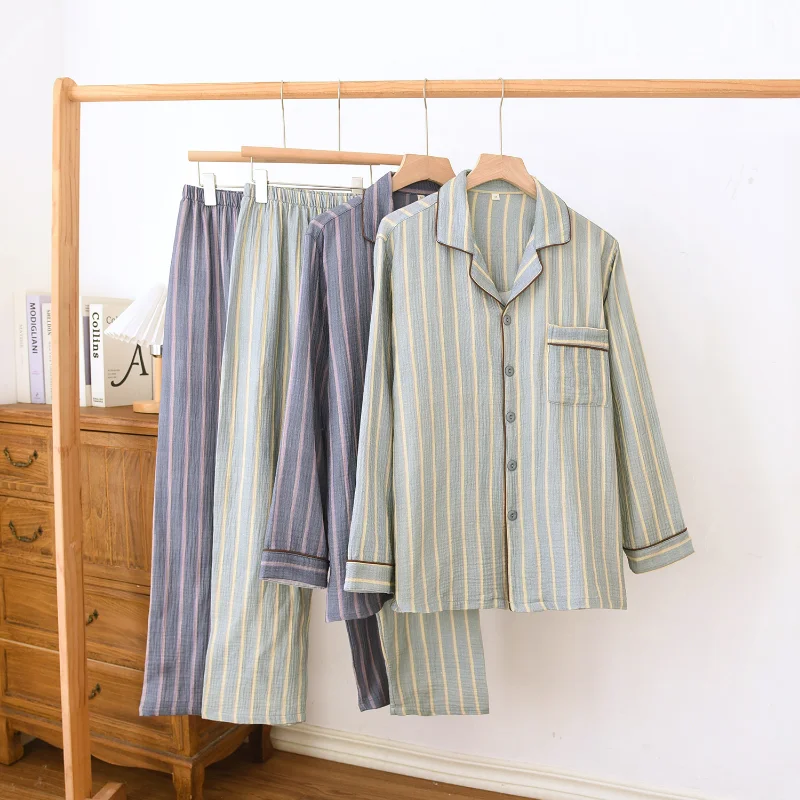 Afbeelding van Stijlvolle Heren Pyjama Set - 100% Katoen, Lente 2026