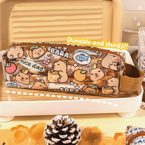 Afbeelding van Leuke Kawaii Capybara Potloodetui met Rits – Cartoon Dieren Design voor Studenten en Kinderen, Ideaal als School- en Kantoorbenodigdheid of Geschenk