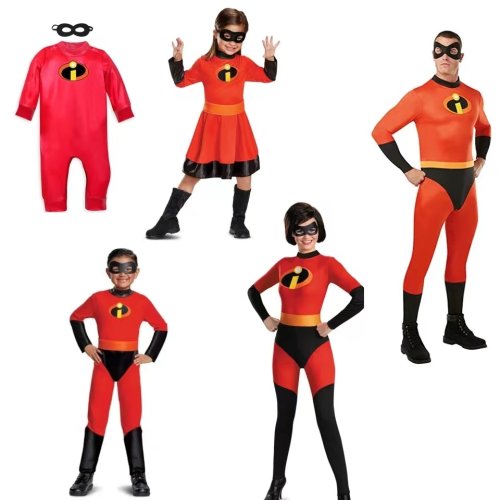 Image of New HOT Halloween Family Garment Mr. Incredible 2 Jumpsuit Costume Baby Adult Boys Girls Jack Cosplay Costume Clothing Toddllers
