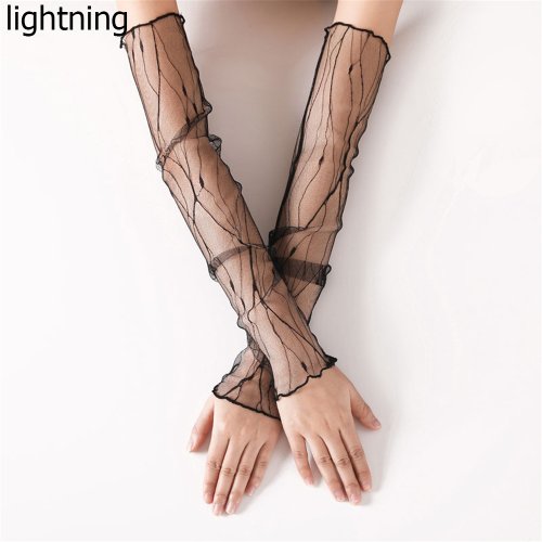 Immagine di Manicotti estetici accessori per le mani in pizzo da donna estate UV sottile guanti Anti-scottatura a maniche lunghe scaldamuscoli da guida