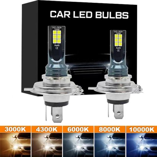 2 stuks super heldere LED koplampen voor auto en motorfiets – H4, H7, H1, H3, H8, H9, H11, 9005, 9006, HB3, HB4 – mistlampen en verlichting 12V/24V, 80W