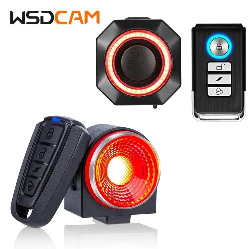 Image of USB Rechargeable Bike Tail Light with 115dB Alarm, Brake Sensing Rear Light for Road Cycling, IP65 Waterproof Safety Lamp